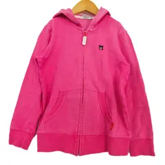 ミキハウス パーカー フーディ 長袖 コットン100% ブランド トップス キッズ 女の子用 130サイズ ピンク MIKIHOUSE 【中古】