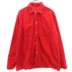 60s シアーズ コーデュロイシャツ XL レッド オープンカラー/ボックス