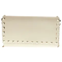 VALENTINO (ヴァレンチノ) Rockstud Wallet on Chain ロックスタッズ チェーンウォレット 長財布 アイボリーのサムネイル