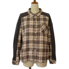 アズノウアズ as know as plus シャツ ドッキング ニット チェック F ベージュ