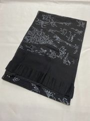 絽　鳥獣戯画　鳥獣　帯揚げ　正絹　絹　　個性　帯揚　おびあげ