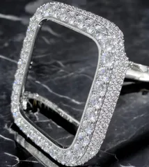 超高級シルバー38/41/42/45mm★AppleWatchキラキラケース　カバー　アップルウォッチ