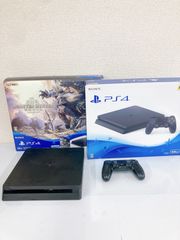 ％【通電未確認】【ソフトなし】SONY PlayStation4 PS4 プレステ　ブラック　CUH-2100A モンスターハンターワールド箱付き【ゲーム機本体】【2】