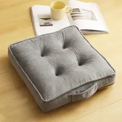 新品 座布団おしゃれ フロアクッション 四角 クッション 大きい 北欧 ざぶとん 大きめ うつぶせ 体圧分散 座り心地いい ベッド クッション 読書 かわいい 座禅 車 クッション 椅クッション 無地 厚め7cm 座布団 洗える (グレー 40X40)