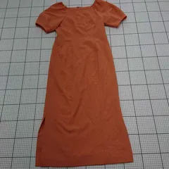 ◇ ⊂ ナチュラルビューティーベーシック シンプル系 半袖 ロング丈 ワンピース サイズM オレンジ系 レディース E  【1509190034967】