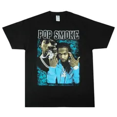メンズ Tシャツ 【クリックポスト対応可】 POP SMOKE RAP TEE ポップ スモーク ラップ Tシャツ ブラック 黒 ブルー 水色 青 ラッパー アーティスト WESTSIDE 西海岸 チカーノ ローライダー ギャングスタ レディース