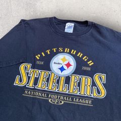 US古着 GILDAN ギルダン NFL フットボール アメフト Pittsburgh Steelers ピッツバーグ スティーラーズ Tシャツ L ネイビー