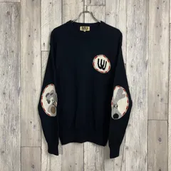 【 MU SPORTS エムユースポーツ 】エルボーパッチ 刺繍 ニット セーター 48