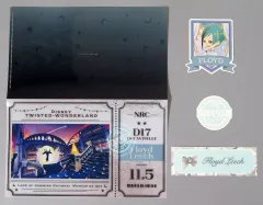 【中古】グッズセット フロイド・リーチ チケット風マルチホルダー＆ステッカー3枚セット 「ディズニー ツイステッドワンダーランド」 フロイドの誕生日記念グッズ