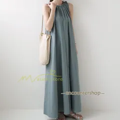 ロングワンピース ワンピース ロングワンピ レディース マキシ丈 ワンピ ノースリーブ Aライン 体型カバー 無地 ゆったり おしゃれ きれい