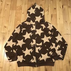 BAPE スター パーカー Mサイズ ブラウン ベージュ a bathing ape BAPE STA full zip hoodie エイプ ベイプ アベイシングエイプ NIGO