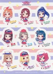[중고] 스티커 스티커 (캐릭터) Aqours (SD) 스티커 시트 [세가 콜라보 카페 러브라이브! 선샤인!! The School Idol Movie Over the Rainbow] 영화 반권 교환 특전