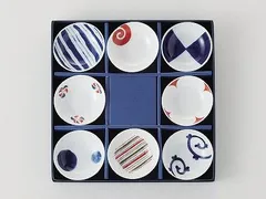 【新品・2営業日で発送】西海陶器(Saikaitoki) 有田焼　染錦絵変り 末広珍味揃　13307