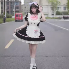 ハロウィン メイドコスプレ レディース メイド服 可愛い ロリータ 可愛い子  大きいサイズ  コンカフェ 萌え メイド仮装 メイドコスチューム メイド メイドカフェ 喫茶店 イベント パーティー 学園祭 撮影 文化祭 luolita19