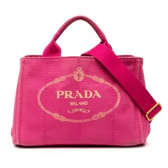 プラダ カナパ ミニ トートバッグ ショルダーバッグ 2WAY B2439G ピンク キャンバス レディース PRADA【1-0235580】