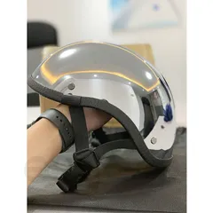 バイクヘルメット 半帽 半キャップ ハーレー 水杓型 サイクルヘルメット ロードバイク 自転車用 シルバーのサムネイル