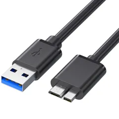 【迅速発送】MicroB USB3.0ケーブルUSB-Aオス to microBオス ハードディスクケーブル 外付けHDD/SSD ハードドライブ/HDカメラなど対応 マイクロB変換ケーブル 高速データ転送 1.5m (ブラック)
