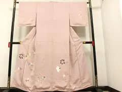 平和屋着物●華道家　楠目ちづ　訪問着　草花文　三越扱い　正絹　逸品　未使用　AAAY7884ph