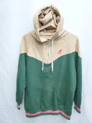 ◇ ⊇ jouetie × KANGOL ハーフジップ 長袖 プルオーバー パーカー サイズM グリーン ベージュ系 レディース P  【1407100018284】のサムネイル