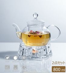癒し 耐熱ガラス ティーポット ティーセット ガラス 急須 ティーフォーツー ガラス製ポット 紅茶 フルーツティー リーフティー 花茶 工芸茶