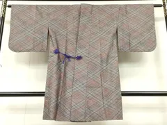 平和屋着物▽道中着　単衣　組織　吉祥文　ロング丈　正絹　逸品　CAAT5765id