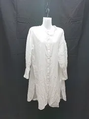 ◇ JEANASIS ジーナシス フロントボタン オーバーサイズ 無地 長袖 シャツ ブラウス サイズF ホワイト レディース E  【1303020008803】