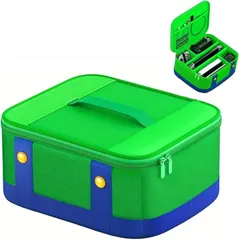 Krovat Switch ケース 有機EL 周辺機器をまとめて収納 スイッチケース 可愛い ニンテンドースイッチ 持ち運びケース 保護 大容量(緑)
