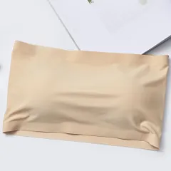 ☆ ベージュ ☆ フリーサイズ ☆ 韓国風 チューブトップ ブラジャー mamttp8708 チューブトップ ブラ ブラジャー ノンワイヤー 肩紐なし カップ付き 紐なしブラ チューブブラ 冷感 涼しい ベアトップ ドレス用 ストラップレスブラ アンダーウェア