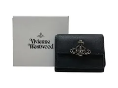 Vivienne Westwood (ヴィヴィアンウエストウッド) Saffiano Small Flap Purse 三つ折り財布 52010013 L001N ブラック レディース/036