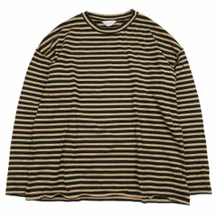 19AW アンユーズド UNUSED long sleeve border T-shirt ロングスリーブ ボーダー Tシャツ 長袖 クルーネック コットン ジャージー生地 カットソー 3/L 黒 ブラック ベージュ US1682 メンズのサムネイル