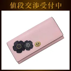 コーチ 二つ折り 長財布 ピンク ブラック ゴールド 12134 美品