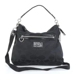 未使用 コーチ ハート チャーム ポピー デイジー シグネチャー ホーボー 2WAY ショルダーバッグ 斜め掛け A4 レディース RUE CO8-7【中古】