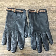 Gucci レザーグローブ　シルク