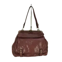 マックスマーラ MAX MARA イタリア製 パイソン レザー  がま口 ハンドバッグ ショルダーバッグ レディース 表記無 のサムネイル