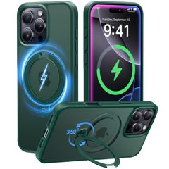 新品 【2025最高傑作&定点360度回転】CASEKOO iPhone 16 Pro 用 ケース 米軍MIL規格 耐衝撃 MagSafe対応 高耐久性【横縦両立・角度自由調整】最大25W急速充電対応 指紋防止/マット仕上げ/黄変防止/半透明 ラップホール付き