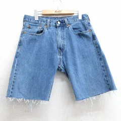 W32/古着 リーバイス Levis 505 ショート パンツ ショーツ メンズ コットン 紺 ネイビー デニム 25jul09 中古 ボトムス 短パン ショーパン 