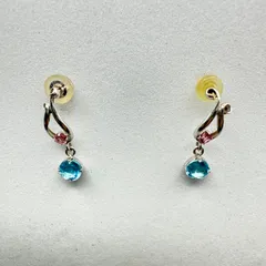 【今月限定 K14WG アクアマリン ピアス／ダンシングストーン 0.93g】