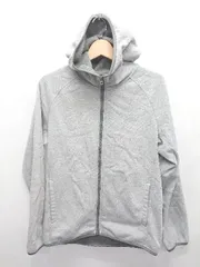 ◇ ⊇ UNIQLO ユニクロ ブロックテック ジップアップ 防風 長袖 フリース パーカー サイズM ライトグレー メンズ E  【1506110016591】