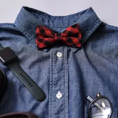 蝶ネクタイ　脱着簡単  （ブラックレッドチェック柄）カジュアル / ボウタイ CALIFORNIA OUTFITTERS 　カリフォルニア アウトフィッターズ_19107