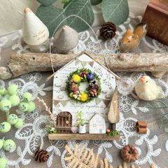 ナチュラルリースドールハウスイースターリースハンドメイド