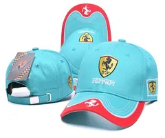 フェラーリ キャップ Ferrari ロゴ 野球帽 刺繍 スモーター帽子 車帽子 メンズ レディース バイク帽子 男女 キャップ帽子 男女兼用 水色