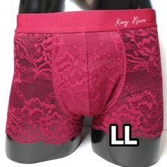 総レースメンズボクサーパンツ（エンジ）LL