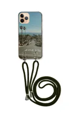 iPhone 17 ProMAX アイフォン17プロマックス スマホケース ショルダーストラップ 紐 付き ハワイ アロハ 南国 ヤシの木 カリフォルニア アメカジ カジュアル かっこいい カーキ　カラー04