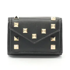 ヴァレンチノ Valentino 三つ折り財布 ロックスタッズ 3W2P0Q47BOL0NO ブラック レザー 三つ折り財布 レディース 新品のサムネイル