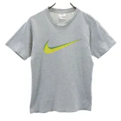 ナイキ 90s 00s オールド 白タグ ロゴプリント 半袖 Tシャツ M グレー系 NIKE キッズ 古着 【240513】 メール便可のサムネイル
