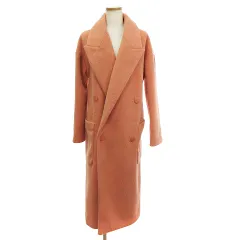 トップショップ TOPSHOP ダブルコート ジャケット ロング丈 ドロップショルダー 無地 ピンク Sのサムネイル