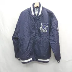 ◇ ⊇ FILA フィラ ヘリテージ　長袖 スタジャン ブルゾン サイズM ネイビー メンズ E  【1502180025914】