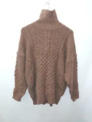 ■ ⊆ select MOCA セレクト モカ メランジ タートルネック 長袖 ニット サイズF ブラウン レディース E  【1503040010361】