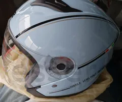 バイクヘルメット フルフェイス ヘルメット ダブルミラーデザイン オートバイ用 シールド付 ハーフ スポーティー UVカット ブルーのサムネイル