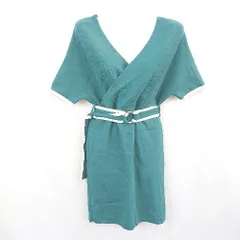 ◇ ◎ CECILMcBEE セシルマクビー ニット生地 タイト 半袖 ひざ丈 ワンピース サイズM グリーン系 レディース E 【1310300034643】